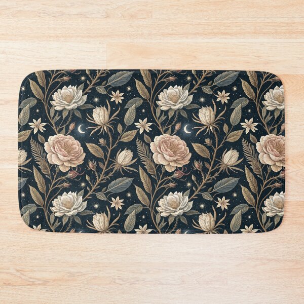 Item preview, Midnight Botanical Garden – Golden Roses Under The Moonlight designed and sold by Whimsical Wayfarer.