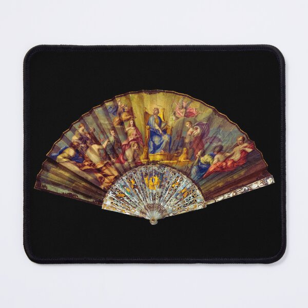 Item preview, 18th Century Painted Hand Fan Enthroned Queen and Classical Muses Photo designed and sold by HistoryDesigns.