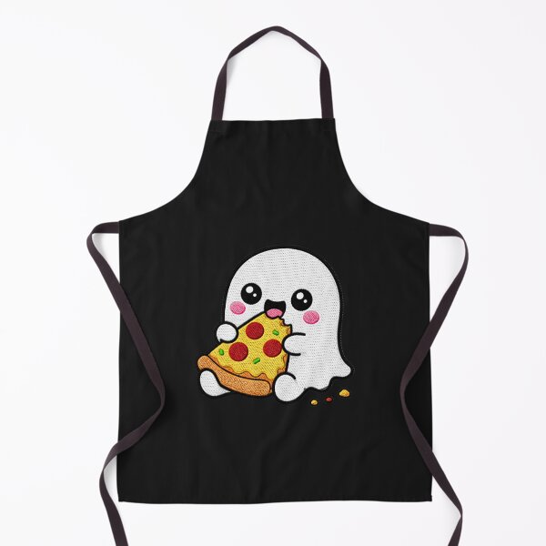 Item preview, Tiny Ghost Eating Pizza Kawaii Embroidery Patch designed and sold by ColorSplash123.