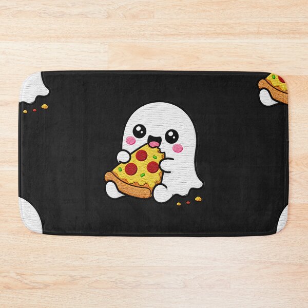 Item preview, Tiny Ghost Eating Pizza Kawaii Embroidery Patch designed and sold by ColorSplash123.