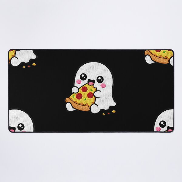 Item preview, Tiny Ghost Eating Pizza Kawaii Embroidery Patch designed and sold by ColorSplash123.