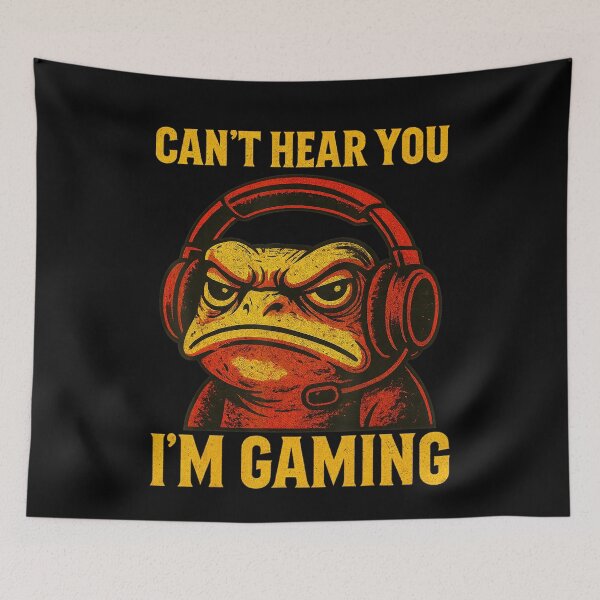 Item preview, Can’t Hear You I’m Gaming Funny Gamer Frog designed and sold by NoeValdric.