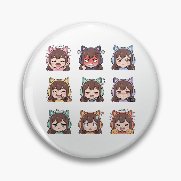 Item preview, Cute Anime Gamer Girl Emotes Kawaii Cat Ear Headset Sticker Pack designed and sold by mood-draftsman.