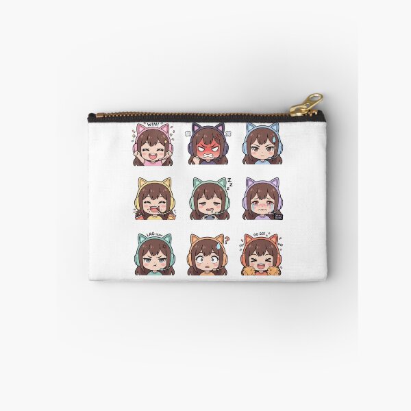 Item preview, Cute Anime Gamer Girl Emotes Kawaii Cat Ear Headset Sticker Pack designed and sold by mood-draftsman.