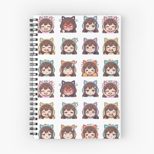Item preview, Cute Anime Gamer Girl Emotes Kawaii Cat Ear Headset Sticker Pack designed and sold by mood-draftsman.