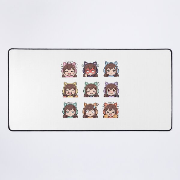 Item preview, Cute Anime Gamer Girl Emotes Kawaii Cat Ear Headset Sticker Pack designed and sold by mood-draftsman.