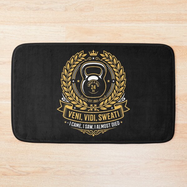 Item preview, Veni Vidi Sweati - Kettlebell Gym Humor Weightlifting Badge designed and sold by SplashTastic.