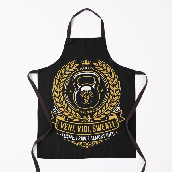 Item preview, Veni Vidi Sweati - Kettlebell Gym Humor Weightlifting Badge designed and sold by SplashTastic.