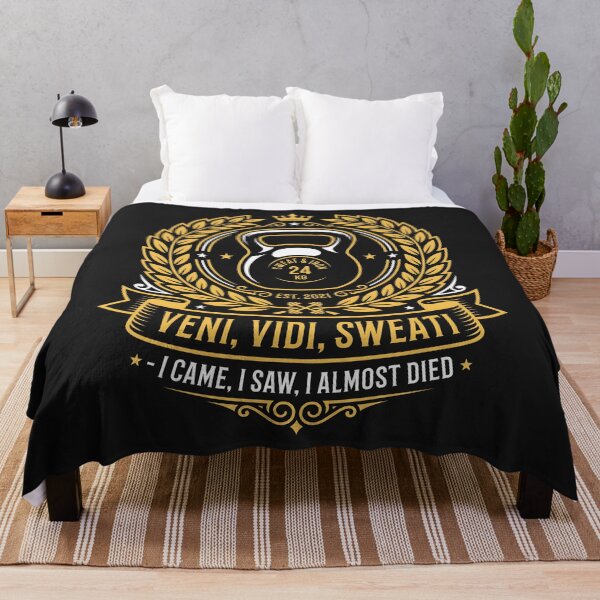 Item preview, Veni Vidi Sweati - Kettlebell Gym Humor Weightlifting Badge designed and sold by SplashTastic.