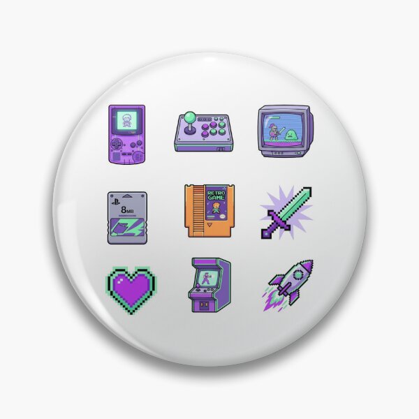 Item preview, Retro 8-Bit Gaming Nostalgia Pastel Arcade Gamer 90s Sticker Pack designed and sold by mood-draftsman.