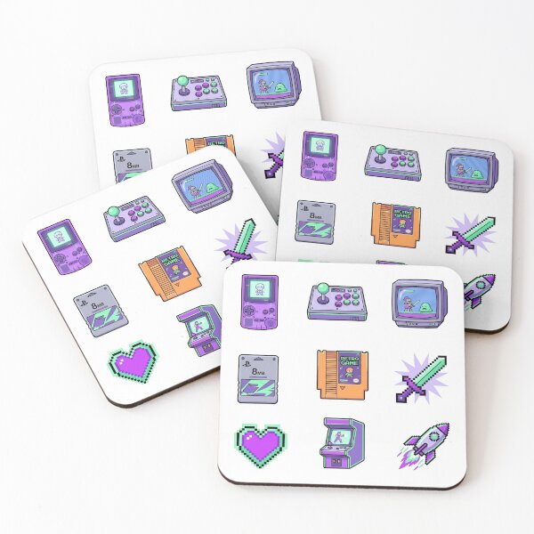 Item preview, Retro 8-Bit Gaming Nostalgia Pastel Arcade Gamer 90s Sticker Pack designed and sold by mood-draftsman.