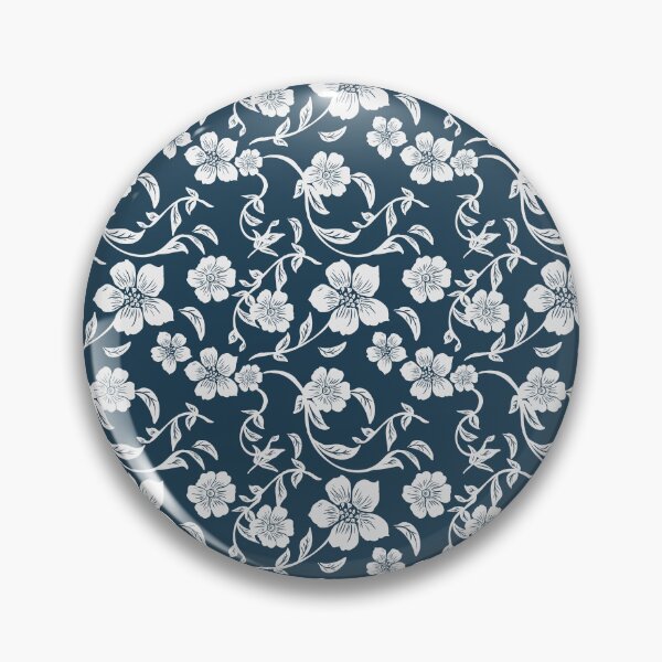 Item preview, Navy Blue Floral Botanical Seamless Pattern & Quote designed and sold by ​Jyoti Digital Artist.
