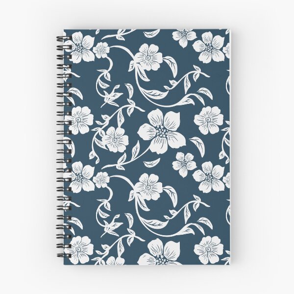 Item preview, Navy Blue Floral Botanical Seamless Pattern & Quote designed and sold by ​Jyoti Digital Artist.