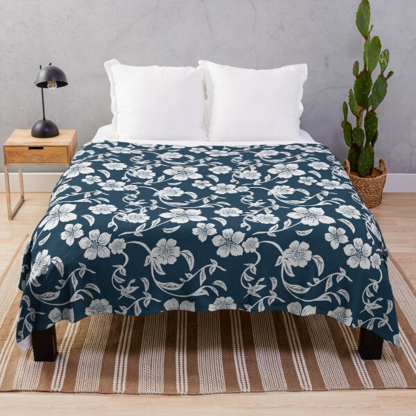 Item preview, Navy Blue Floral Botanical Seamless Pattern & Quote designed and sold by Jyoti Digital Artist.