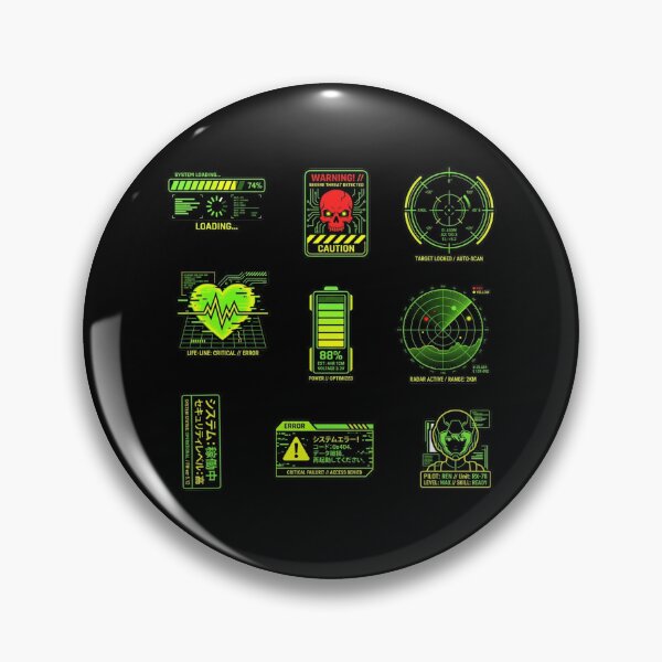 Item preview, Cyberpunk HUD UI Neon Tactical Glitch Techwear Gamer Sticker Pack designed and sold by mood-draftsman.
