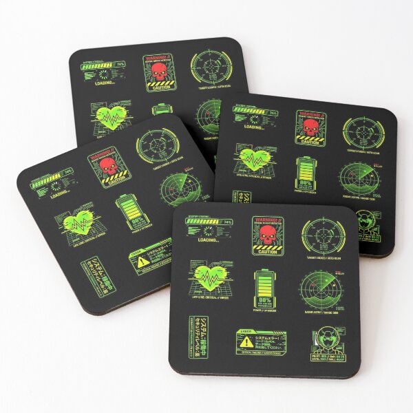 Item preview, Cyberpunk HUD UI Neon Tactical Glitch Techwear Gamer Sticker Pack designed and sold by mood-draftsman.