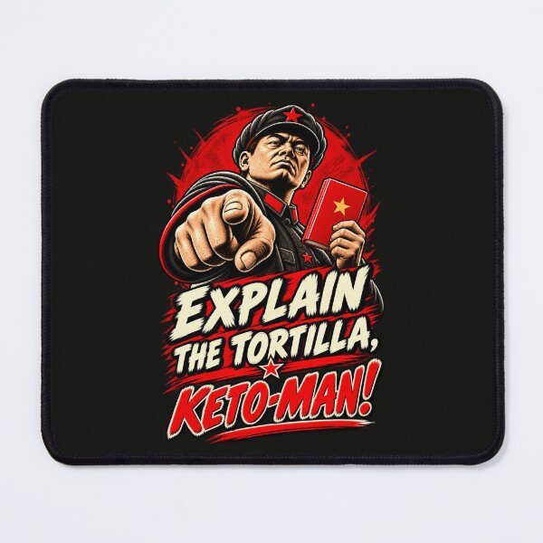 Item preview, Explain the Tortilla, Keto-Man! — The Carb Commissar Investigates designed and sold by Sanctum Icons.