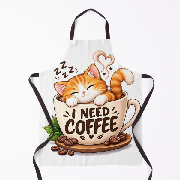 Item preview, Cute Coffee Cat – I Need Coffee Funny Cat T-Shirt Design designed and sold by : CraftyVibes.