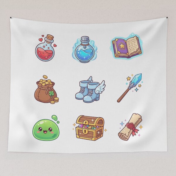 Item preview, Cute Fantasy RPG Items Kawaii Magic Quest Gamer Sticker Pack designed and sold by mood-draftsman.