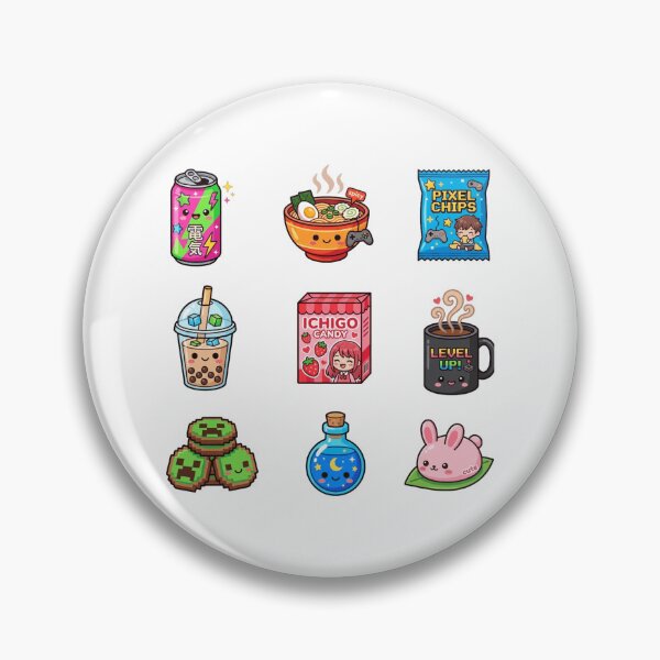 Item preview, Cute Gamer Snacks Kawaii Anime Food Boba Ramen Pixel Sticker Pack designed and sold by mood-draftsman.