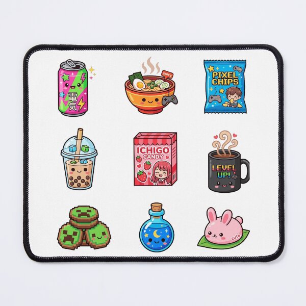 Item preview, Cute Gamer Snacks Kawaii Anime Food Boba Ramen Pixel Sticker Pack designed and sold by mood-draftsman.