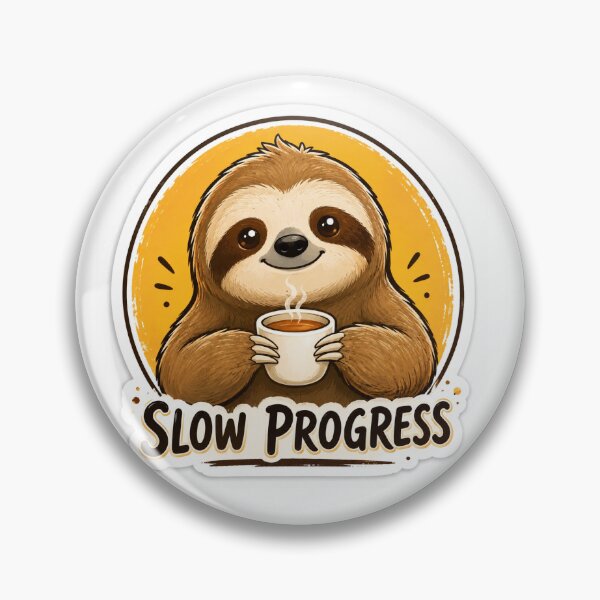 Item preview, Slow Progress Sloth Drinking Coffee Sticker designed and sold by DKSH1234.