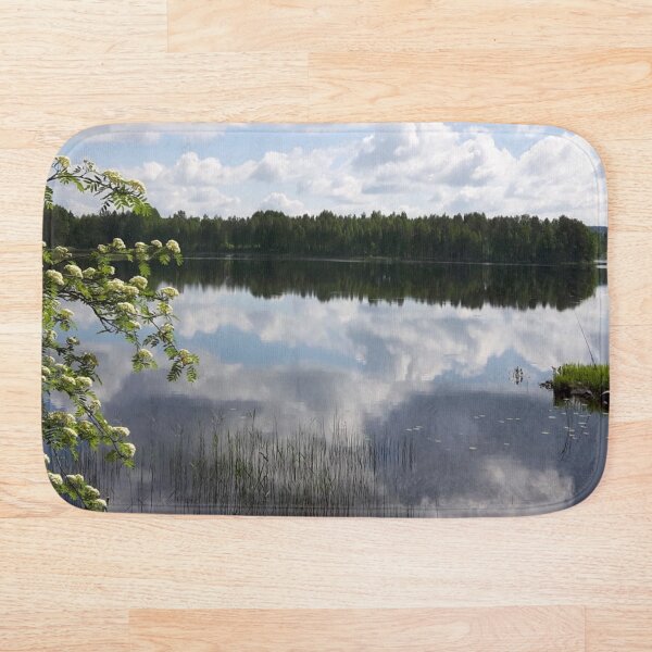 Item preview, Mirror on the lake, and clouds in the sky, summer in Finland designed and sold by LinkFamilyStore.