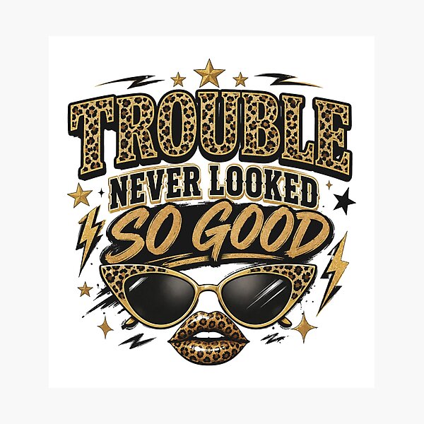Item preview, Trouble Never Looked So Good – Sassy Leopard Print Glam Design designed and sold by SoulThread Studio.