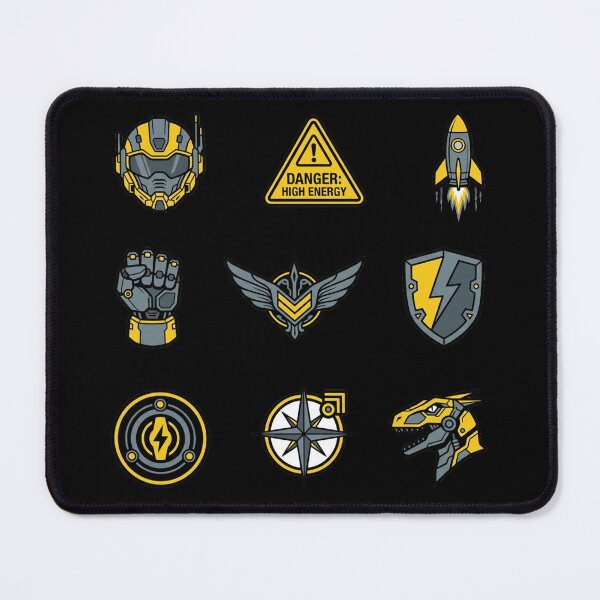 Item preview, Sci-Fi Mecha Badges Cyberpunk Tactical Yellow Gamer Sticker Pack designed and sold by mood-draftsman.