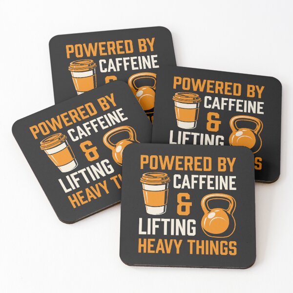 Item preview, Powered By Caffeine And Lifting - Fitness Coffee Weightlifting designed and sold by SplashTastic.
