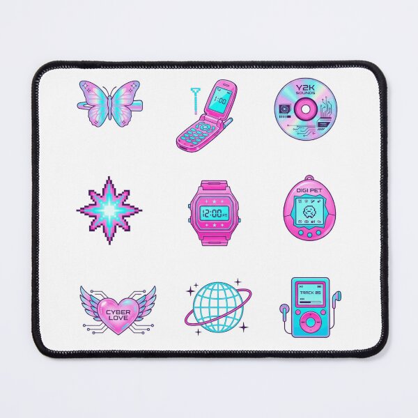 Item preview, Y2K Aesthetic 2000s Retro Cyber Girl Holographic Sticker Pack designed and sold by mood-draftsman.