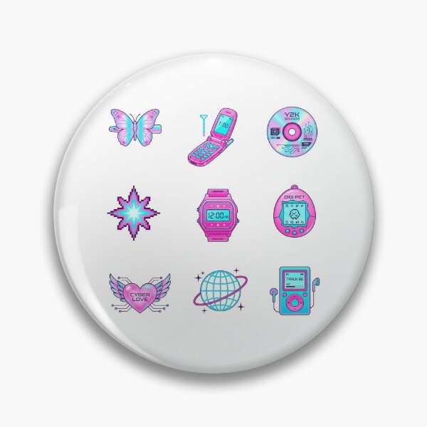Item preview, Y2K Aesthetic 2000s Retro Cyber Girl Holographic Sticker Pack designed and sold by mood-draftsman.