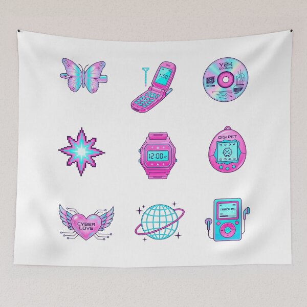 Item preview, Y2K Aesthetic 2000s Retro Cyber Girl Holographic Sticker Pack designed and sold by mood-draftsman.