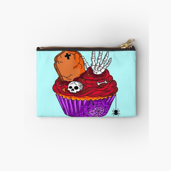 Item preview, Cute Halloween Horror Bakery Cake Topped with Skull Witch Hat and Eyeball Cartoon Vector Illustration designed and sold by RS4you.