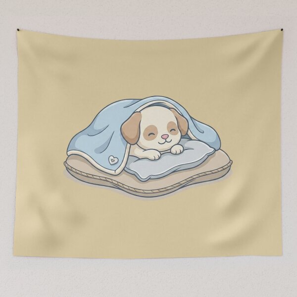 Item preview, Cute Sleeping Puppy Cozy Dog Under Blanket Kawaii Illustration designed and sold by Indraokta22.