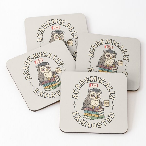 Item preview, Academically Exhausted - Tired Student College Humor Owl designed and sold by SplashTastic.
