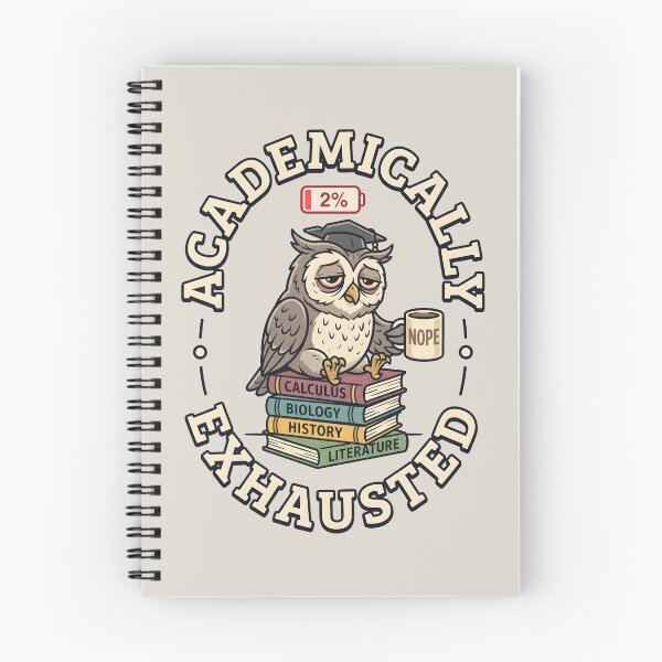Item preview, Academically Exhausted - Tired Student College Humor Owl designed and sold by SplashTastic.