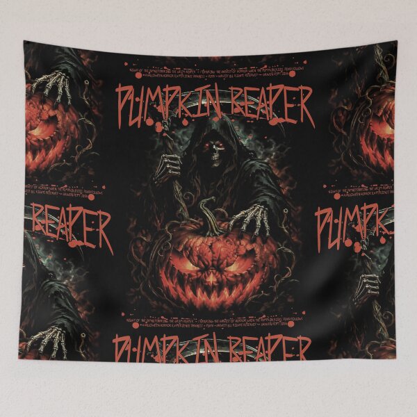 Item preview, Pumpkin Reaper Halloween Horror Vintage designed and sold by BVNKGRAPH WORKS.