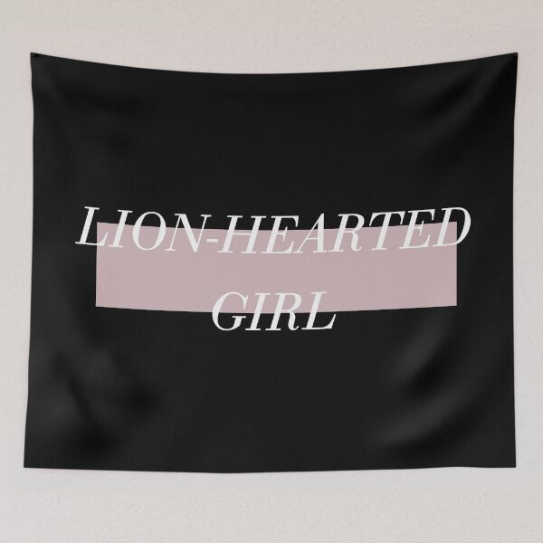 Item preview, Lion Hearted Girl – Strong Woman Feminist Quote Retro Typography designed and sold by artworkathome.