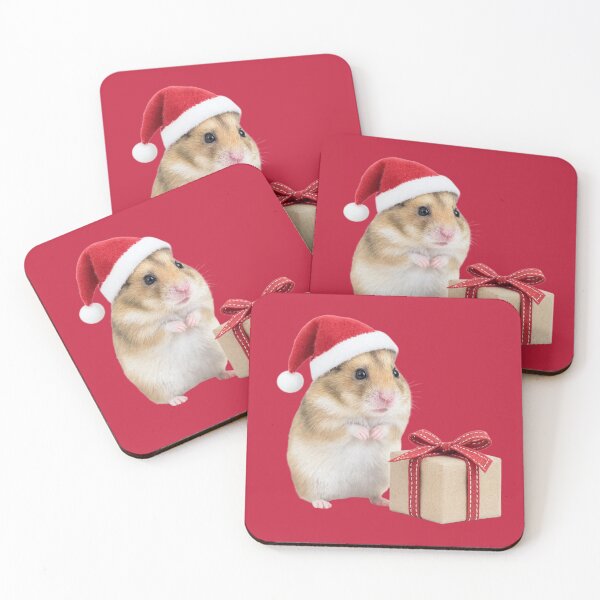 Item preview, Christmas Santa Hat Hamster Holiday Illustration designed and sold by bosamji.