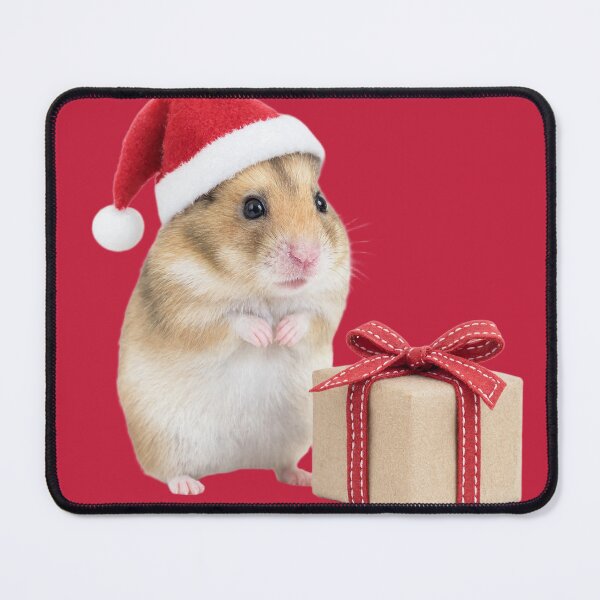 Item preview, Christmas Santa Hat Hamster Holiday Illustration designed and sold by bosamji.