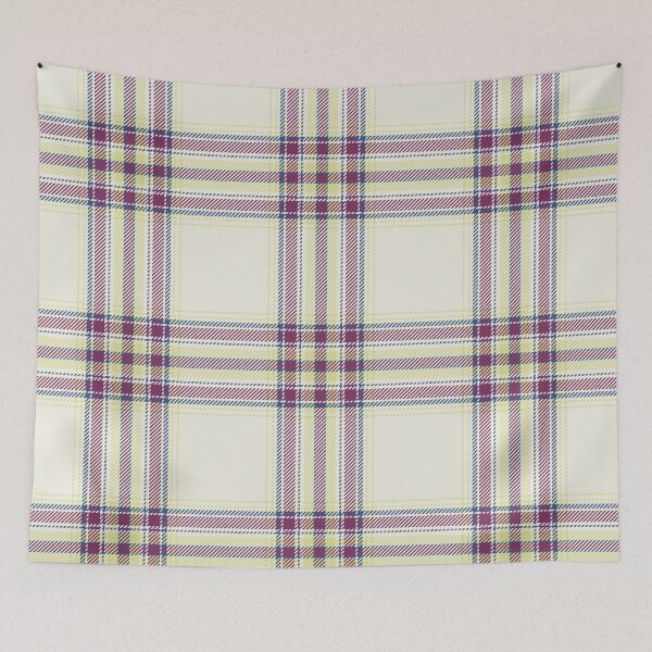 Item preview, Cream Plaid Tartan Burgundy Blue designed and sold by Zaya_art.