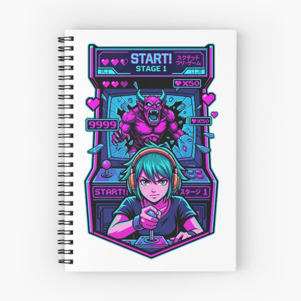 Item preview, Retro Arcade Gamer Girl Boss Fight Neon Synthwave Anime Aesthetic designed and sold by mood-draftsman.