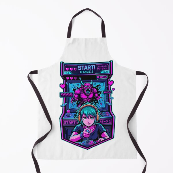 Item preview, Retro Arcade Gamer Girl Boss Fight Neon Synthwave Anime Aesthetic designed and sold by mood-draftsman.