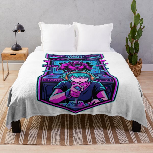 Item preview, Retro Arcade Gamer Girl Boss Fight Neon Synthwave Anime Aesthetic designed and sold by mood-draftsman.