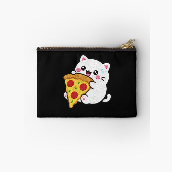 Item preview, Chubby Cat Holding Pizza Kawaii Embroidery Patch designed and sold by ColorSplash123.