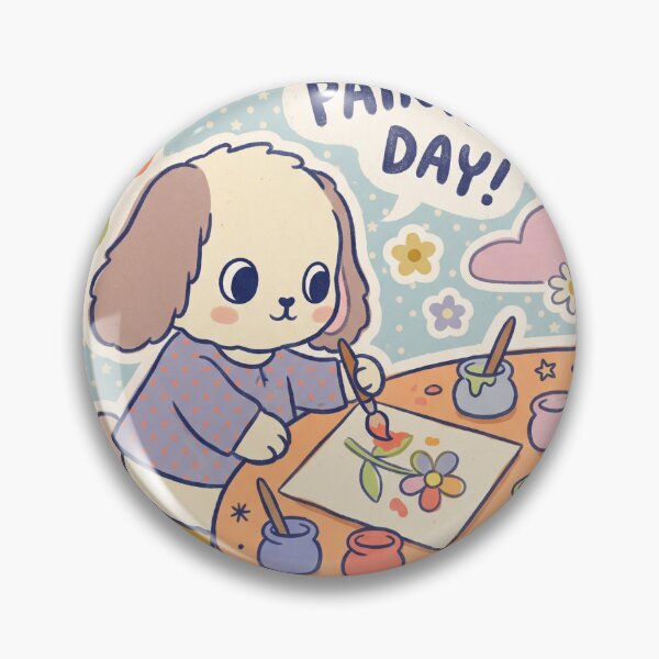 Item preview, Cute Bunny Painting Flowers – Cozy Artist Rabbit Illustration designed and sold by Cherry Dreams.