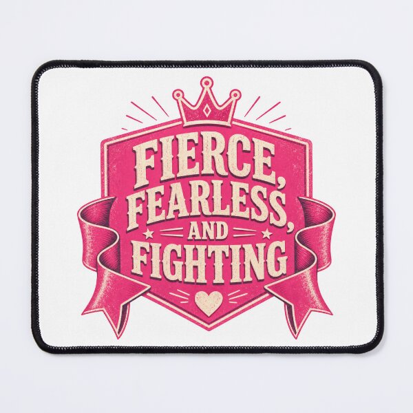 Item preview, Fierce, Fearless, and Fighting - Pink Badge designed and sold by Heather Renees Designs.