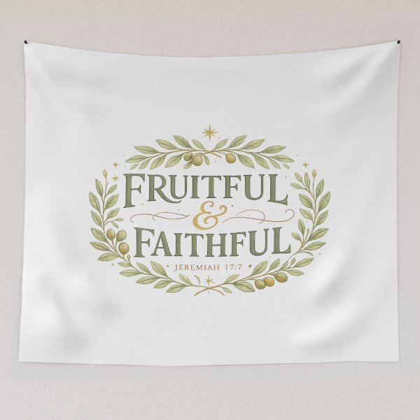 Item preview, Fruitful and Faithful Jeremiah 17:7 Christian Botanical Scripture Design designed and sold by SoulThread Studio.