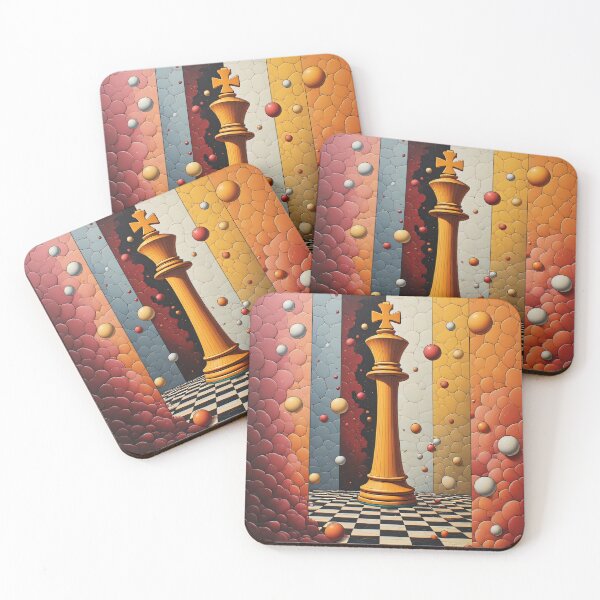 Item preview, King in a surreal chess game with colorful backgrounds designed and sold by Mianku | Für das Leben.